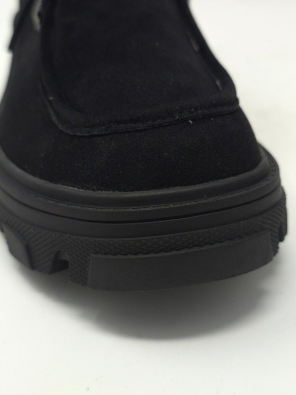 Black Faux Suede Chunky Platform Oxford Casual Lace Up Lug Sole - Picture 8 of 12